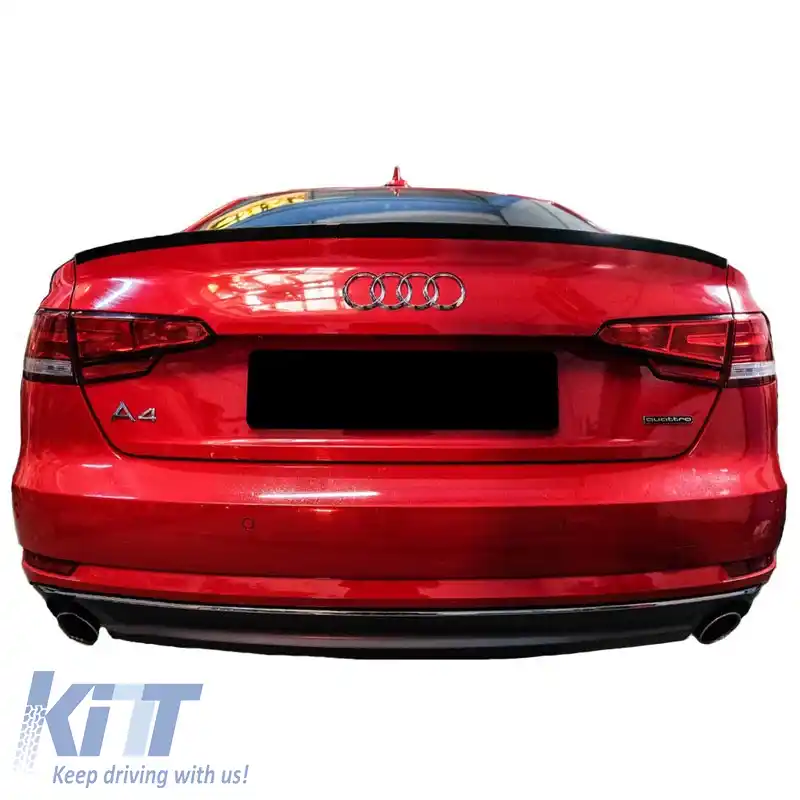 Spoiler portbagaj potrivit pentru Audi A4 B9 16+ din plastic ABS negru lucios-image-6298273