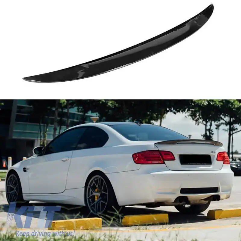 Spoiler portbagaj potrivit pentru BMW 3 E92 05-11 M Performance Design Design Look din plastic ABS negru lucios-image-6314396