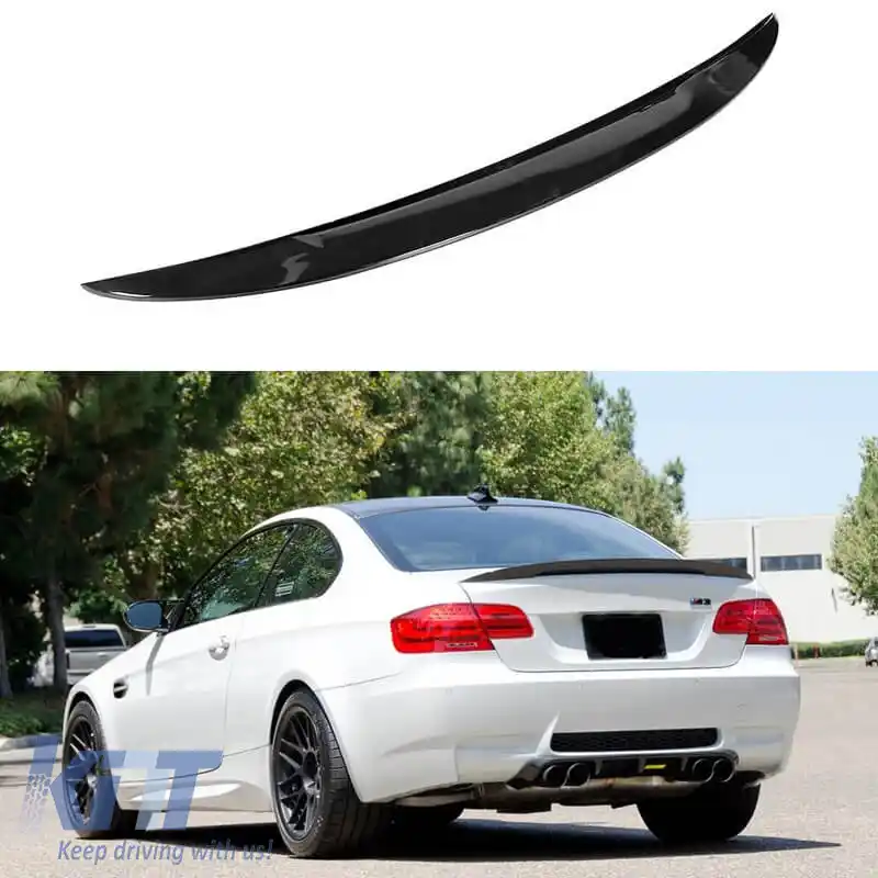 Spoiler portbagaj potrivit pentru BMW 3 E92 05-11 M Performance Design Design Look din plastic ABS negru lucios-image-6314398