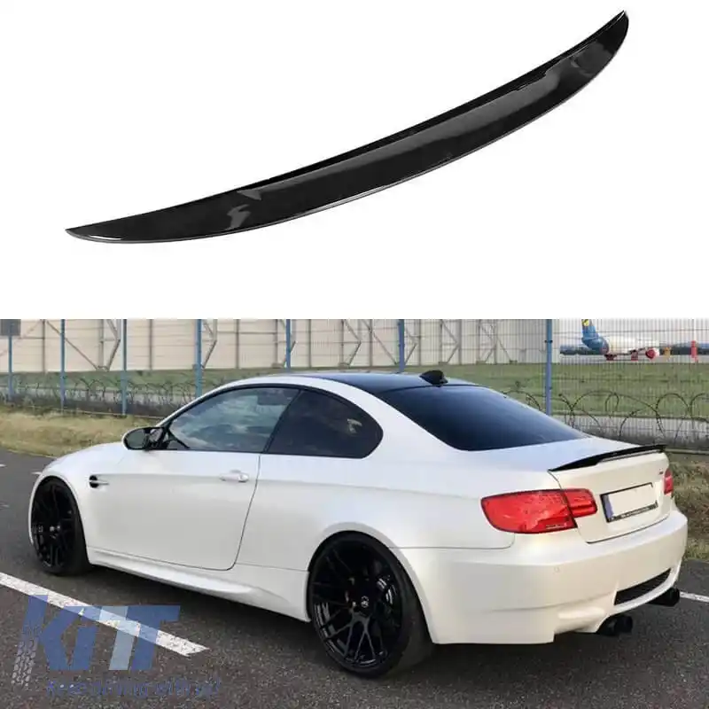 Spoiler portbagaj potrivit pentru BMW 3 E92 05-11 M Performance Design Design Look din plastic ABS negru lucios-image-6314399