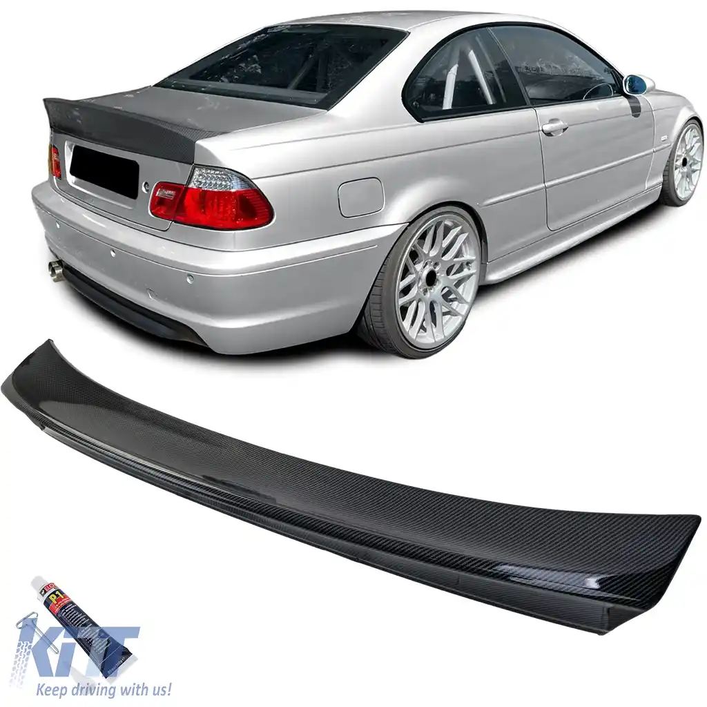 Spoiler posterior performanță lip carbon look potrivit pentru BMW Seria 3 E46 Coupe 1999-2006