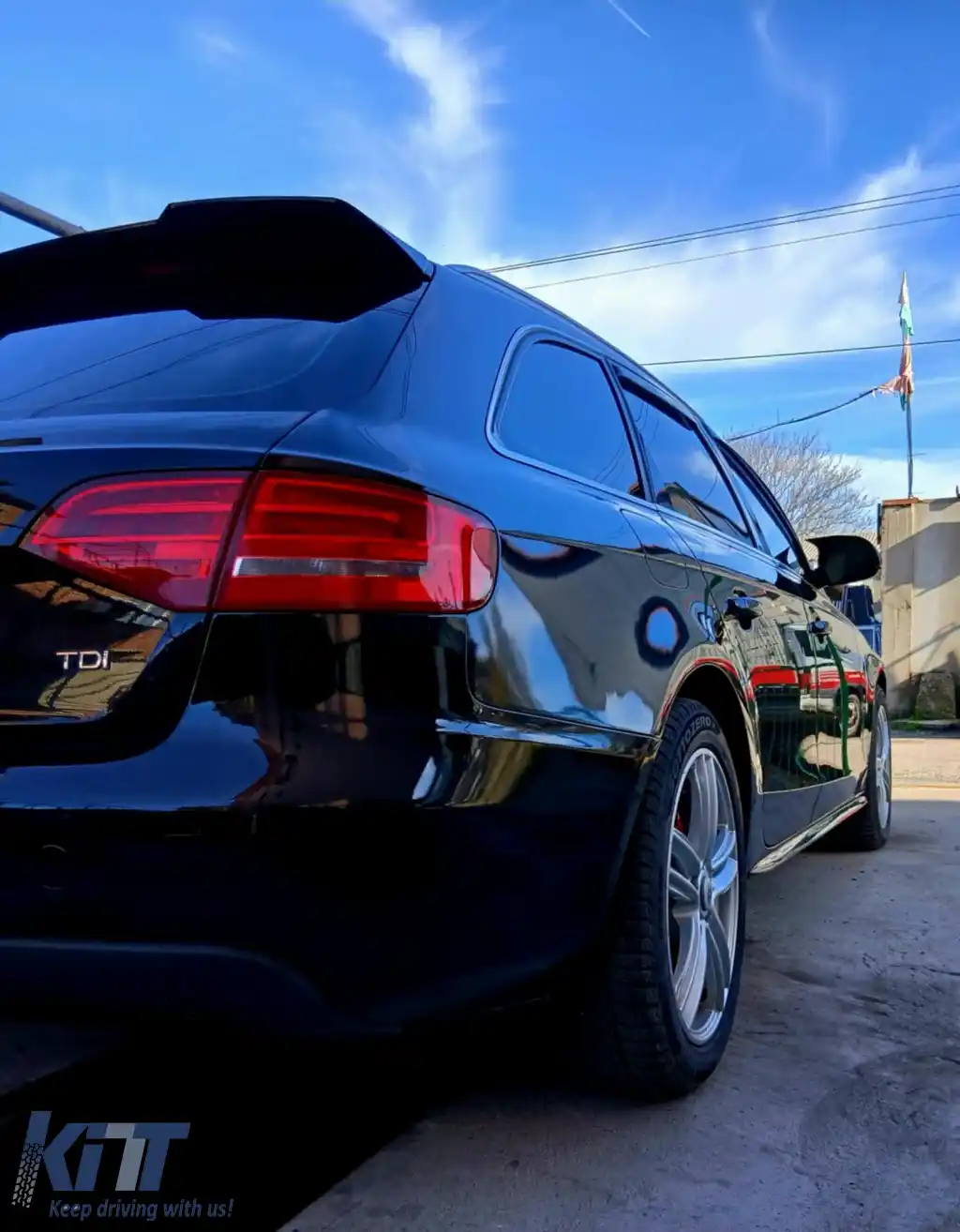 Spoiler potrivit pentru Audi A4 B8 2008-2015 RS Style finisaj negru piano-image-6260856