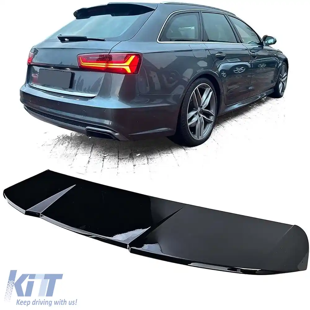 image-4-Spoiler spate A6 Avant C7 Negru Pian ABS / 2011-2018