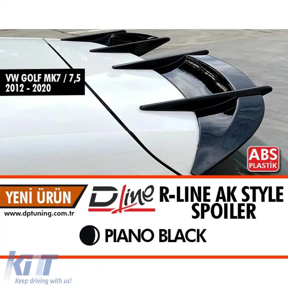 image-39-Spoiler spate AK Style Piano Black ABS, potrivit pentru Golf 7 R-line / 2012-2020