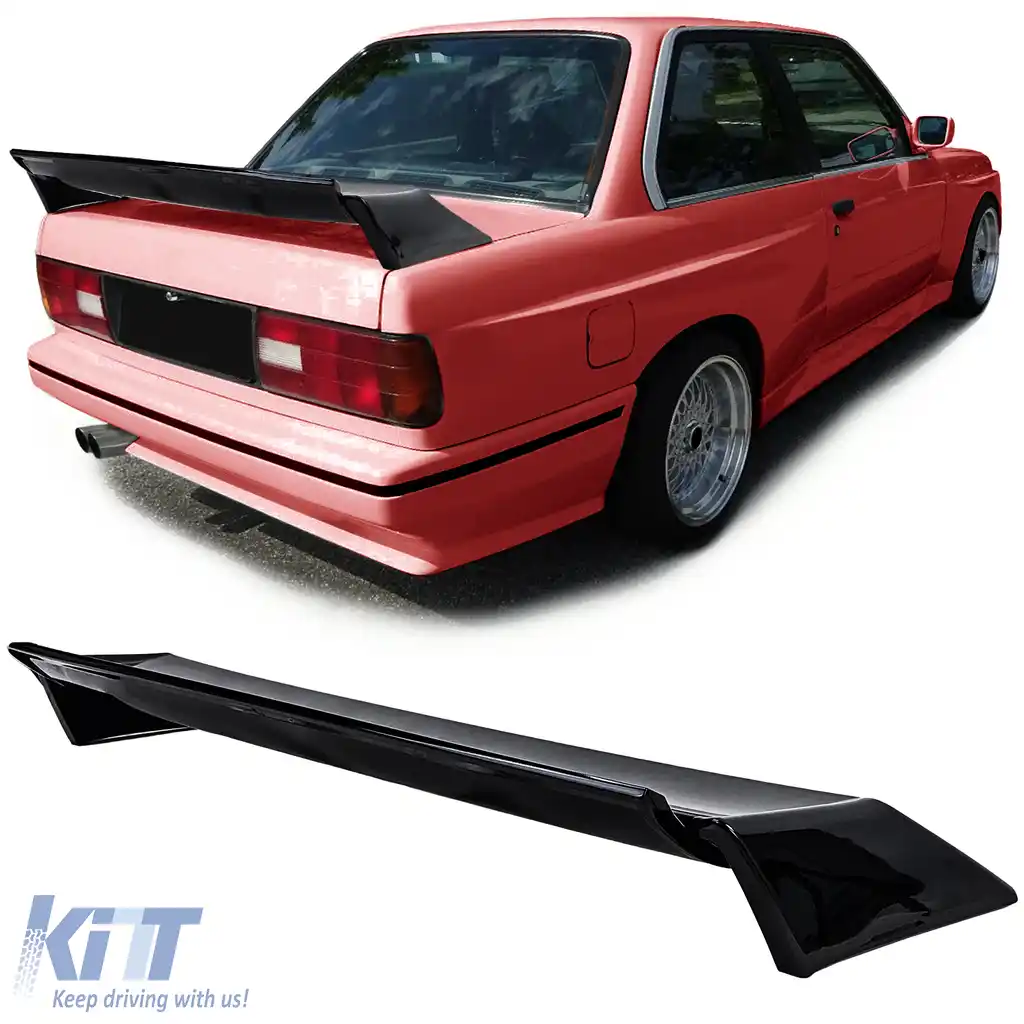 Spoiler spate aripă Evo look negru lucios fabricat din ABS, potrivit pentru Seria 3 BMW E30
