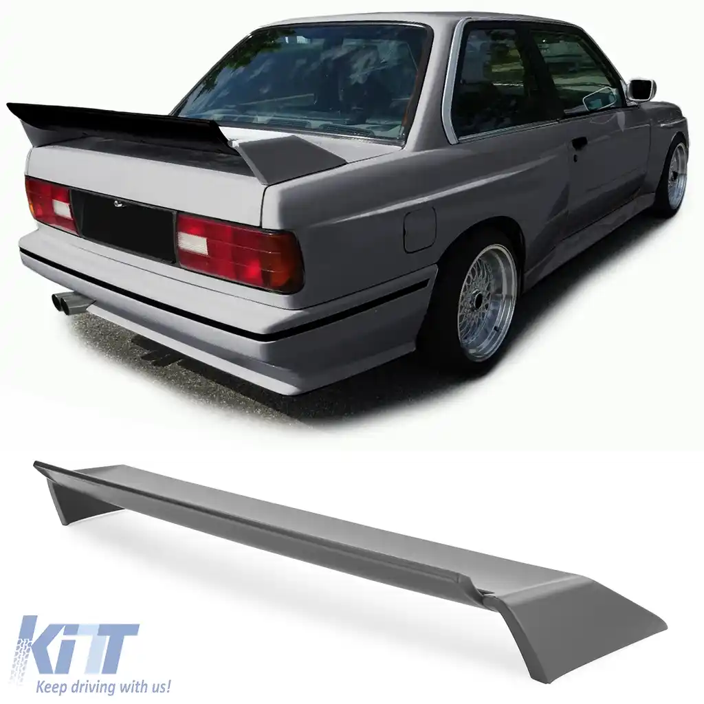 Spoiler spate aripă Evo Sport din ABS grunduit, potrivit pentru BMW Seria 3 E30 82-93