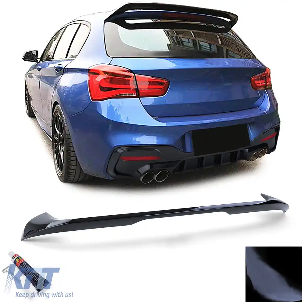 Spoiler spate de acoperiș cu aspect sport, lucios, negru, potrivit pentru BMW Seria 1 F20 F21 din 15