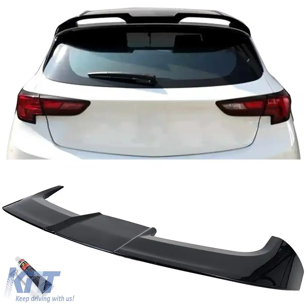 Spoiler spate de acoperiș performanță negru lucios, potrivit pentru Opel Astra K Hatchback 15-21
