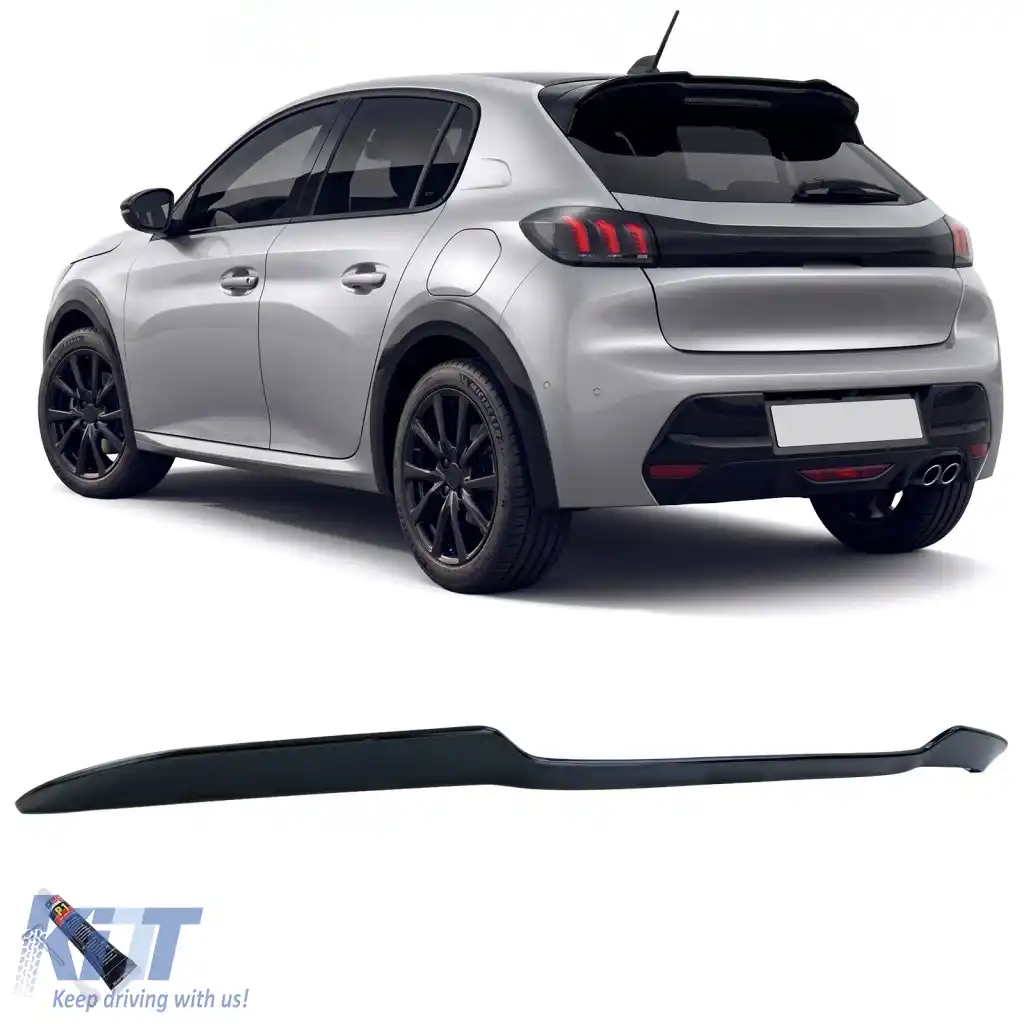 Spoiler spate de performanță negru lucios, potrivit pentru Peugeot 208 II 2019-2023