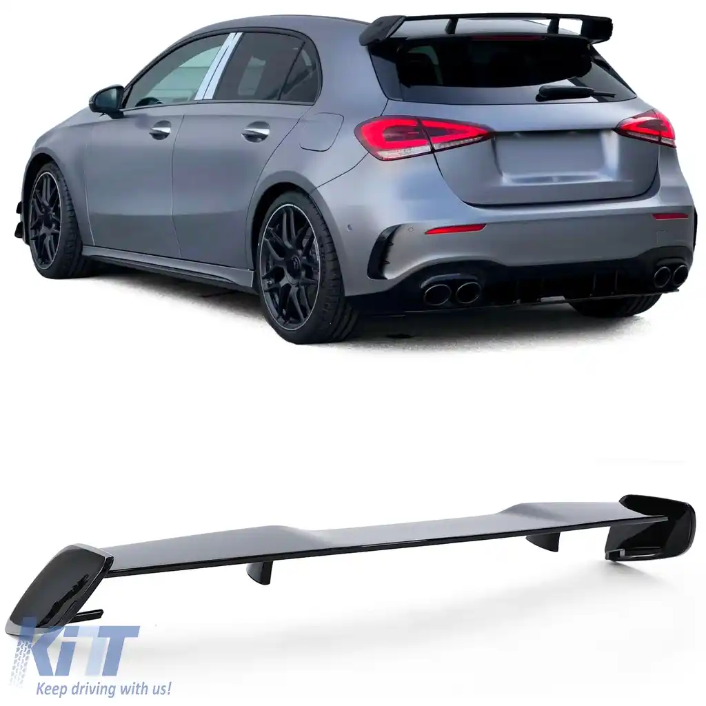 Spoiler spate de plafon aspect sport negru lucios pentru Mercedes A-Class W177 din 18