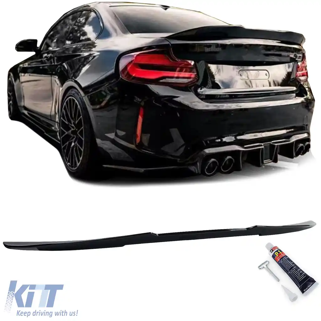 Spoiler spate Ducktail negru lucios potrivit pentru BMW Seria 2 F22 Coupe 2013-2022