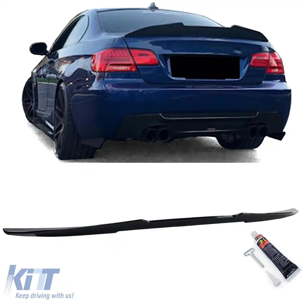 Spoiler spate Ducktail negru lucios potrivit pentru BMW Seria 3 E92 Coupe 06-13