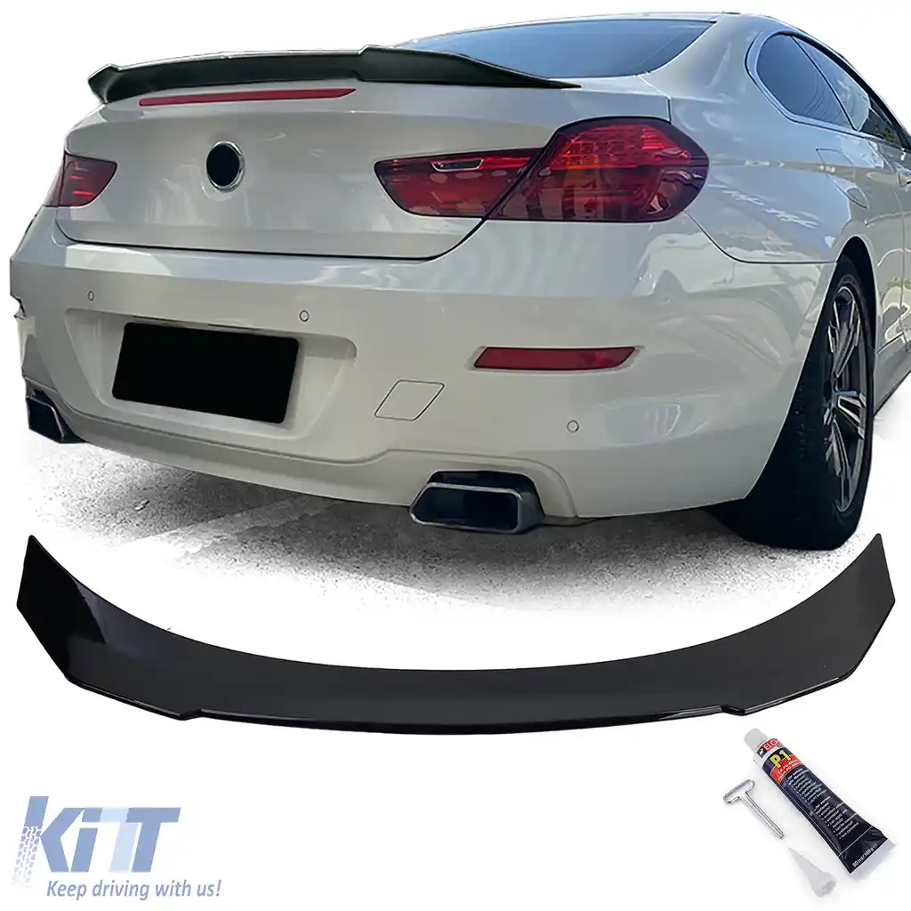 Spoiler spate Ducktail negru lucios, potrivit pentru BMW Seria 6 F12 Cabriolet F13 Coupe 11-18