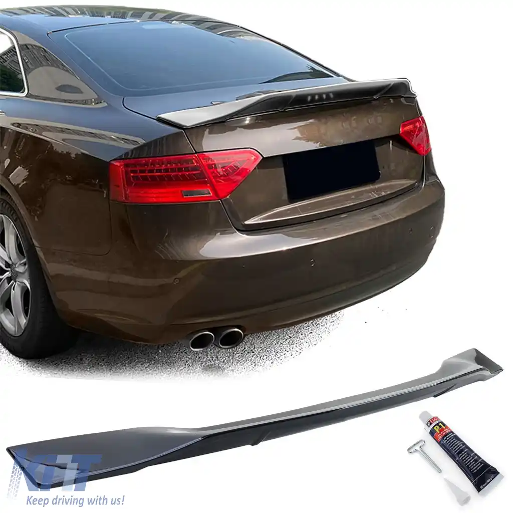 Spoiler spate Ducktail negru lucios potrivit pentru Audi A5 8T Coupe 8F Cabrio 07-16