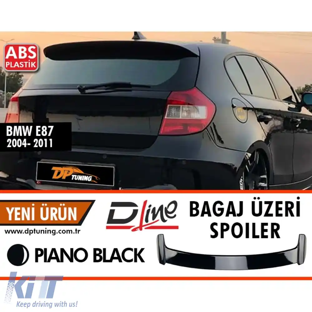 image-33-Spoiler spate E81 E87 în negru lucios ABS / 2004-2011