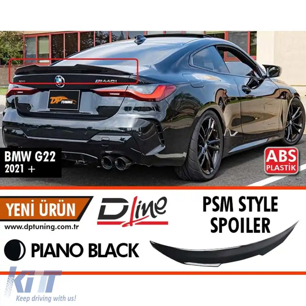 image-56-Spoiler spate G22 stil PSM negru piano ABS / 2020 după
