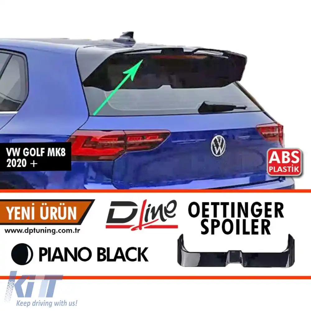 image-0-Spoiler spate Golf 8 Oettinger Style Piano Negru ABS / 2020 - În sus
