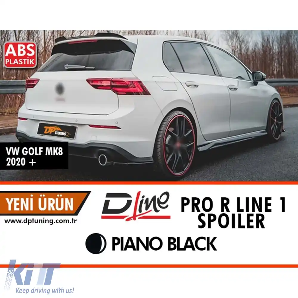 image-36-Spoiler spate Golf 8 Pro/R-line Stil 1 Negru Pian ABS / 2020 -