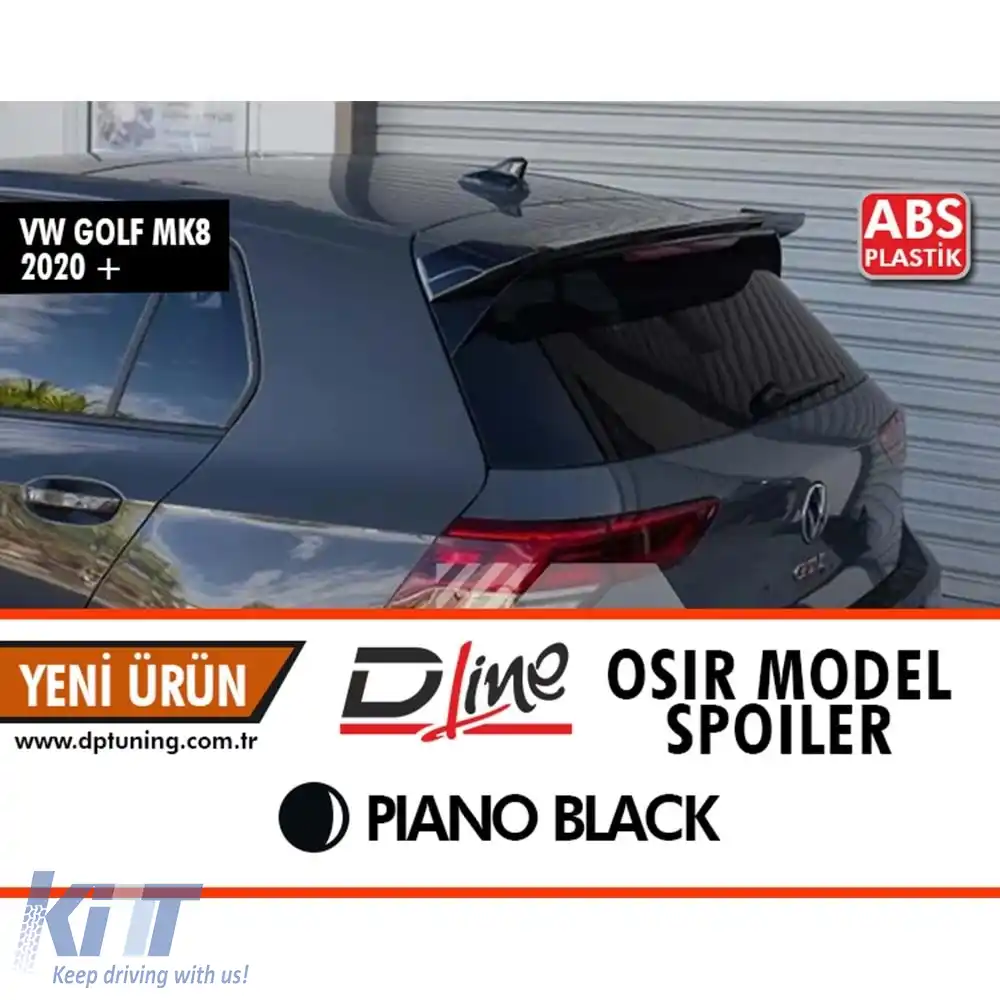 image-37-Spoiler spate Osir Style Piano Black ABS, potrivit pentru Golf 8 / 2020 -