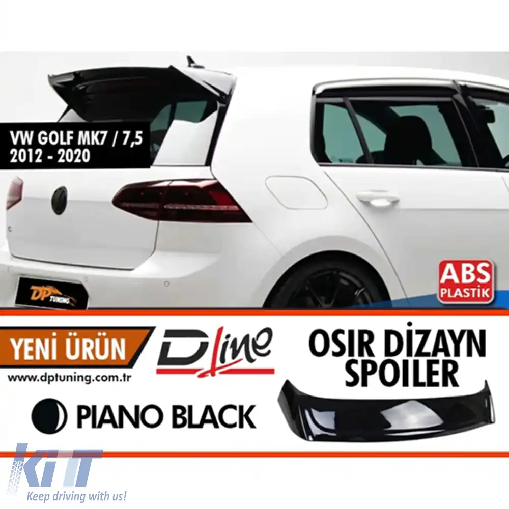 image-40-Spoiler spate Osir Style Piano Black ABS, potrivit pentru Golf 7 / 2012-2020