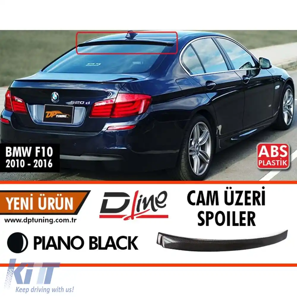 image-12-Spoiler spate pentru acoperiș F10 în negru lucios ABS / 2010-2017