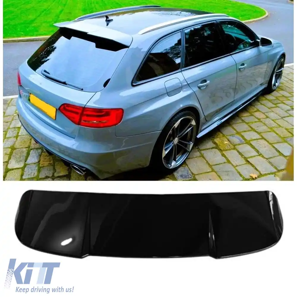 image-7-Spoiler spate pentru acoperiș potrivit pentru A4 B8 Avant în negru pian ABS / 2008-2015 (ALLROAD)