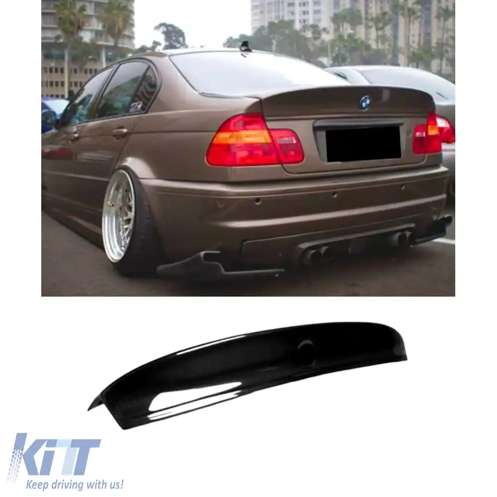 image-1-Spoiler spate pentru capac E46 CSL Negru Pian ABS / 1997-2006 (4 uși)