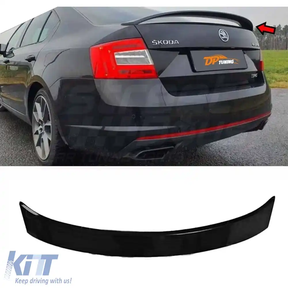 image-53-Spoiler spate pentru portbagaj Octavia Mk3 RS Style din ABS negru lucios / 2013-2020