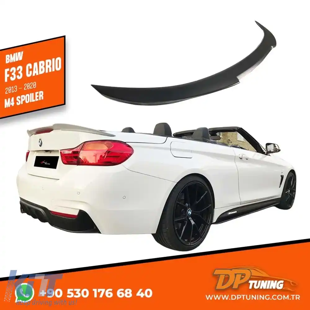 image-52-Spoiler spate pentru portbagaj potrivit pentru F33 M4 Cabrio Piano Negru ABS / 2013-2020