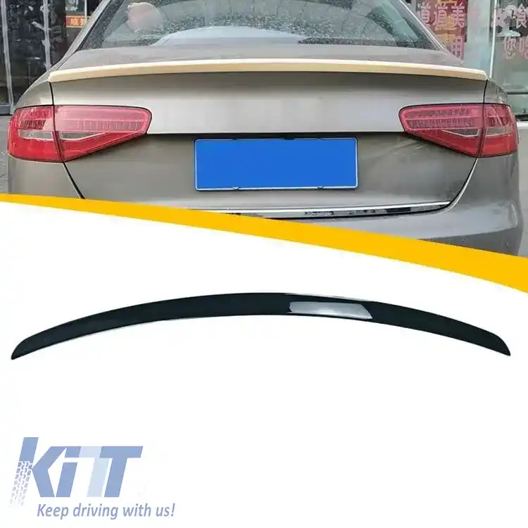 Spoiler spate pentru portbagaj stil A4 B8 S4 în negru lucios ABS / 2008-2015