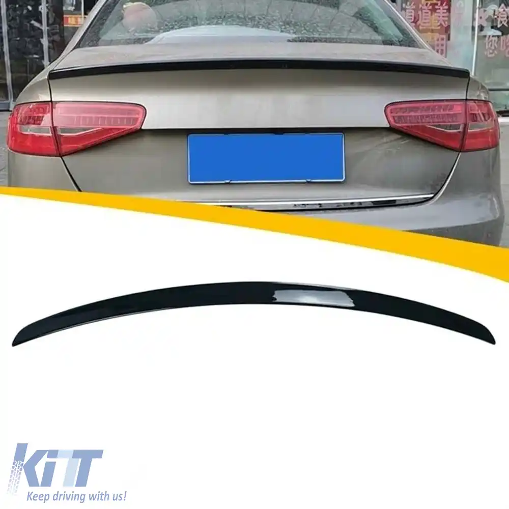 image-31-Spoiler spate pentru portbagaj stil A4 B8 S4 în negru lucios ABS / 2008-2015