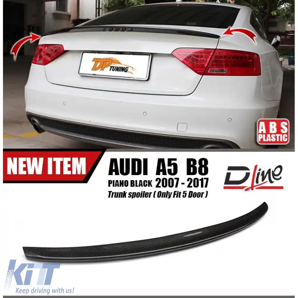 image-30-Spoiler spate potrivit pentru A5 B8 S5 Negru Pian ABS / 2009-2016 (4 uși)