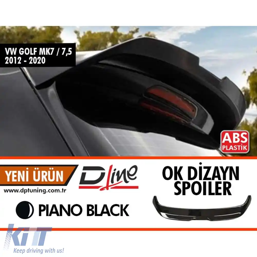 image-10-Spoiler spate potrivit pentru Golf 7 Generația 2 Negru Pian ABS / 2012-2020