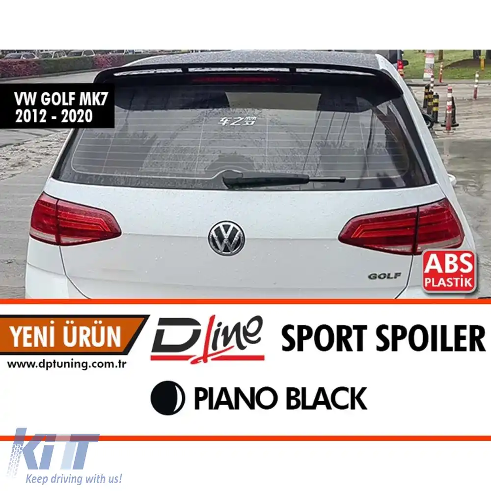 image-38-Spoiler spate potrivit pentru Golf 7 Sport Negru Pian ABS / 2012-2020