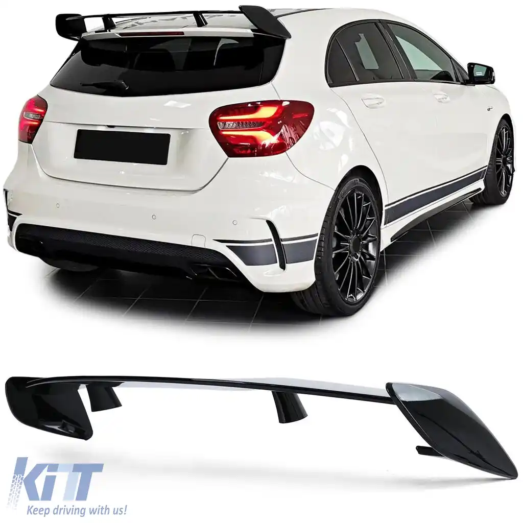 Spoiler spate, spoiler de plafon, negru lucios, potrivit pentru Mercedes A-Class W176 din 12