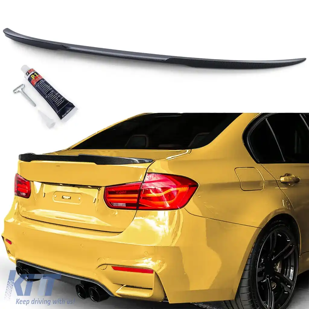 Spoiler spate sport lip carbon look cu ABE, potrivit pentru BMW Seria 3 F30 F80 M3 2011-2019