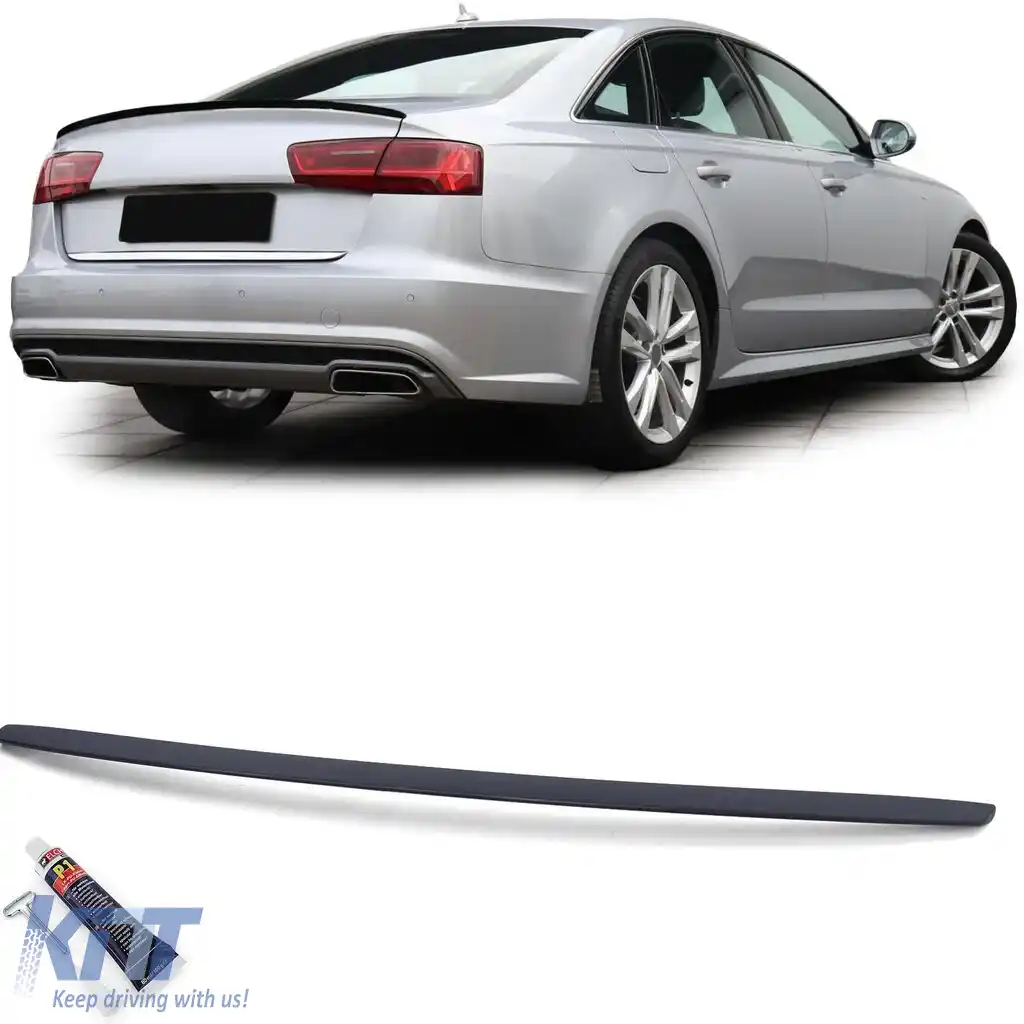 Spoiler spate sport lip mat negru potrivit pentru Audi A6 C7 sedan 11-18