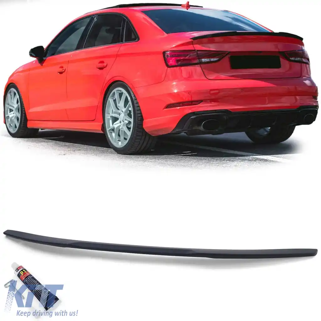 Spoiler spate sport lip mat negru potrivit pentru Audi A3 S3 RS 8V sedan 13-21