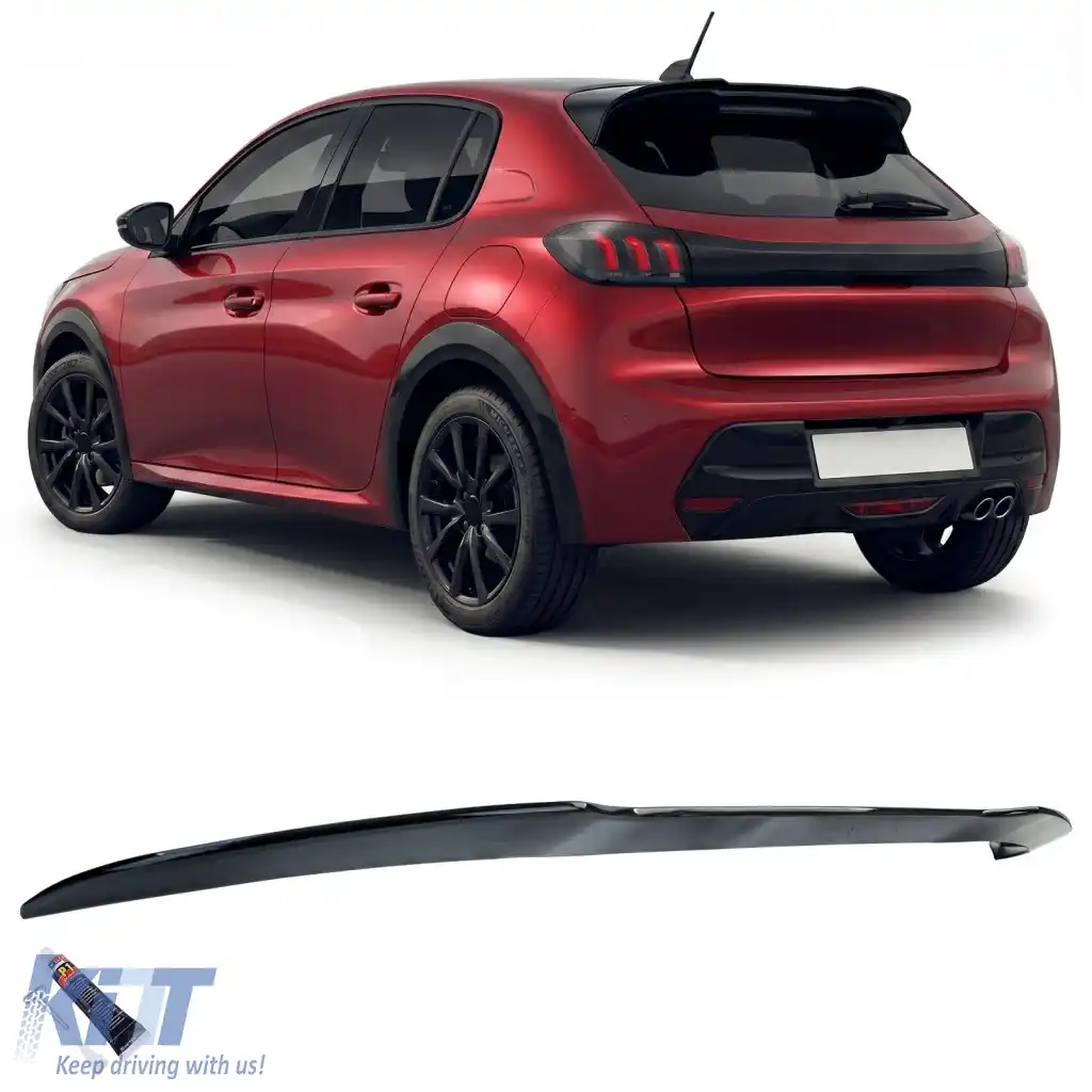 Spoiler spate sport negru lucios, potrivit pentru Peugeot 208 II 2019-2023