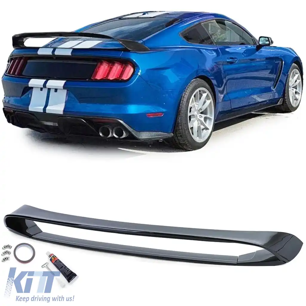 Spoiler spate sport Performance GT negru lucios, potrivit pentru Ford Mustang Coupe 14-20