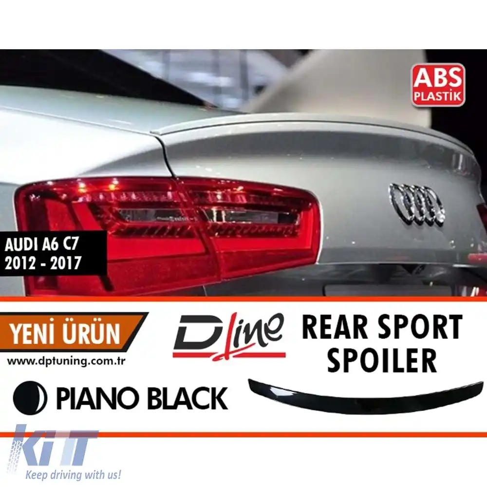 image-34-Spoiler spate Sport Style potrivit pentru A6 C7 în negru lucios ABS / 2012-2017