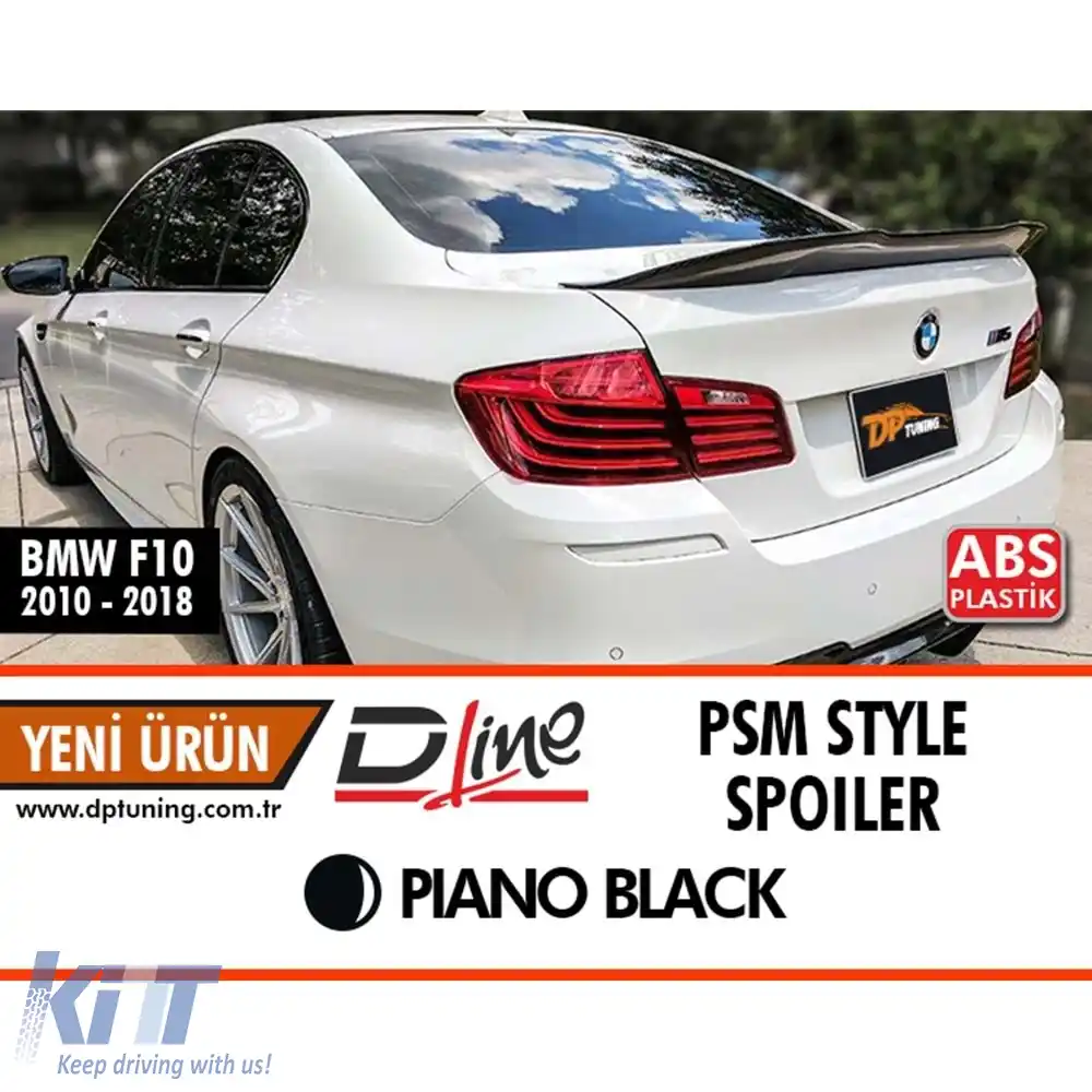 image-21-Spoiler spate stil F10 PSM negru lucios ABS / 2010-2017