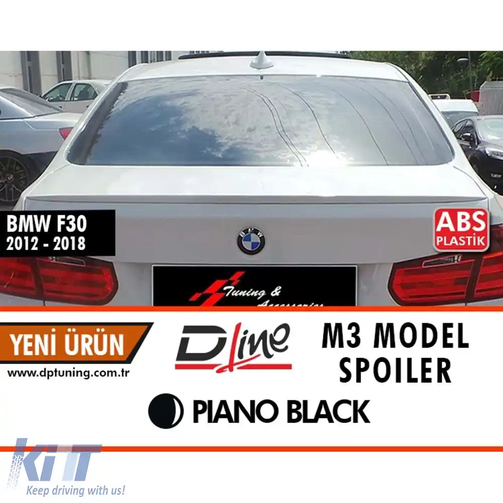 image-26-Spoiler spate stil F30 M3, negru lucios, ABS / 2012-2018