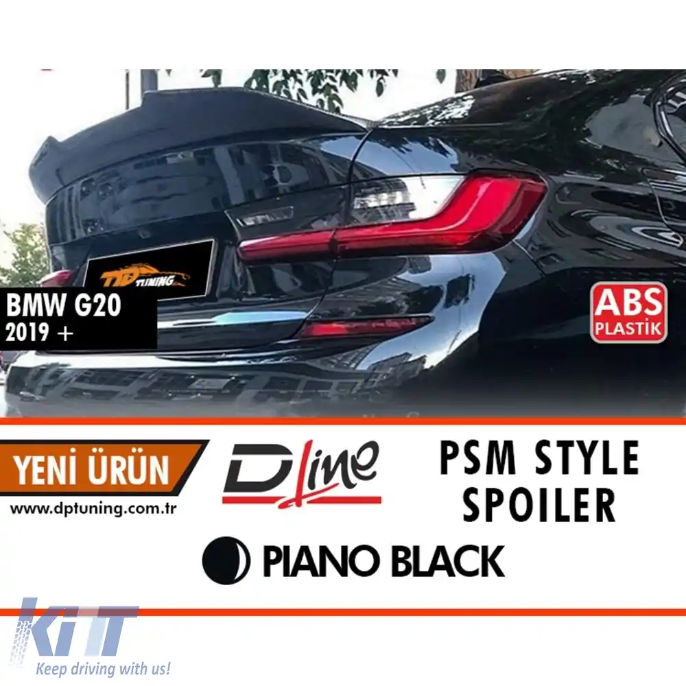 image-53-Spoiler spate stil G20 PSM negru piano ABS / 2019 după