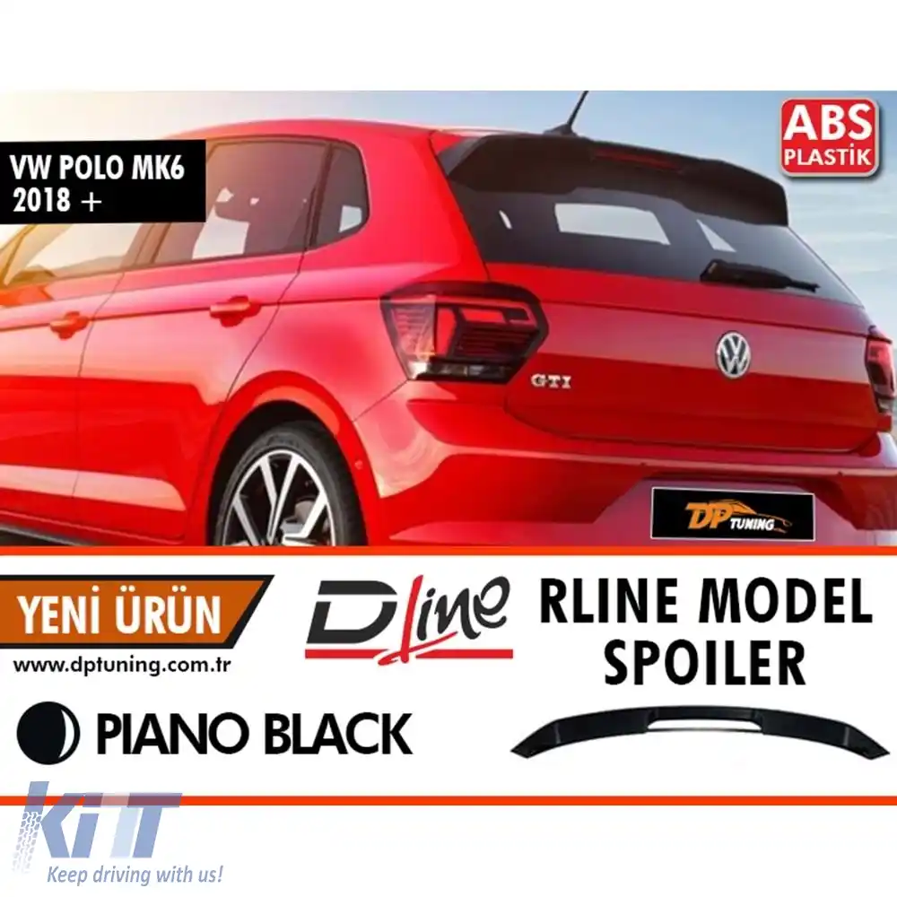 image-29-Spoiler spate stil GTI pentru Polo Mk6, negru piano, ABS / 2019 -