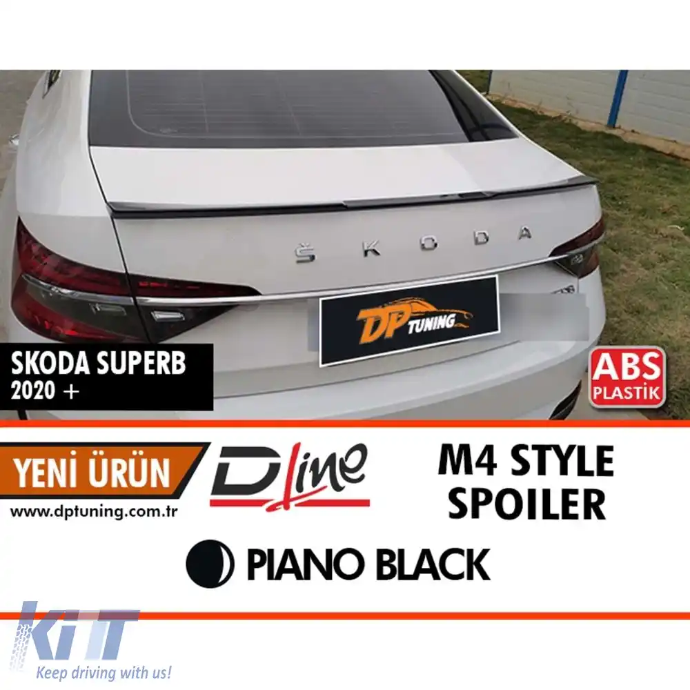 image-43-Spoiler Spate Stil M4 Negru Piano ABS pentru Superb B8 / 2019 După