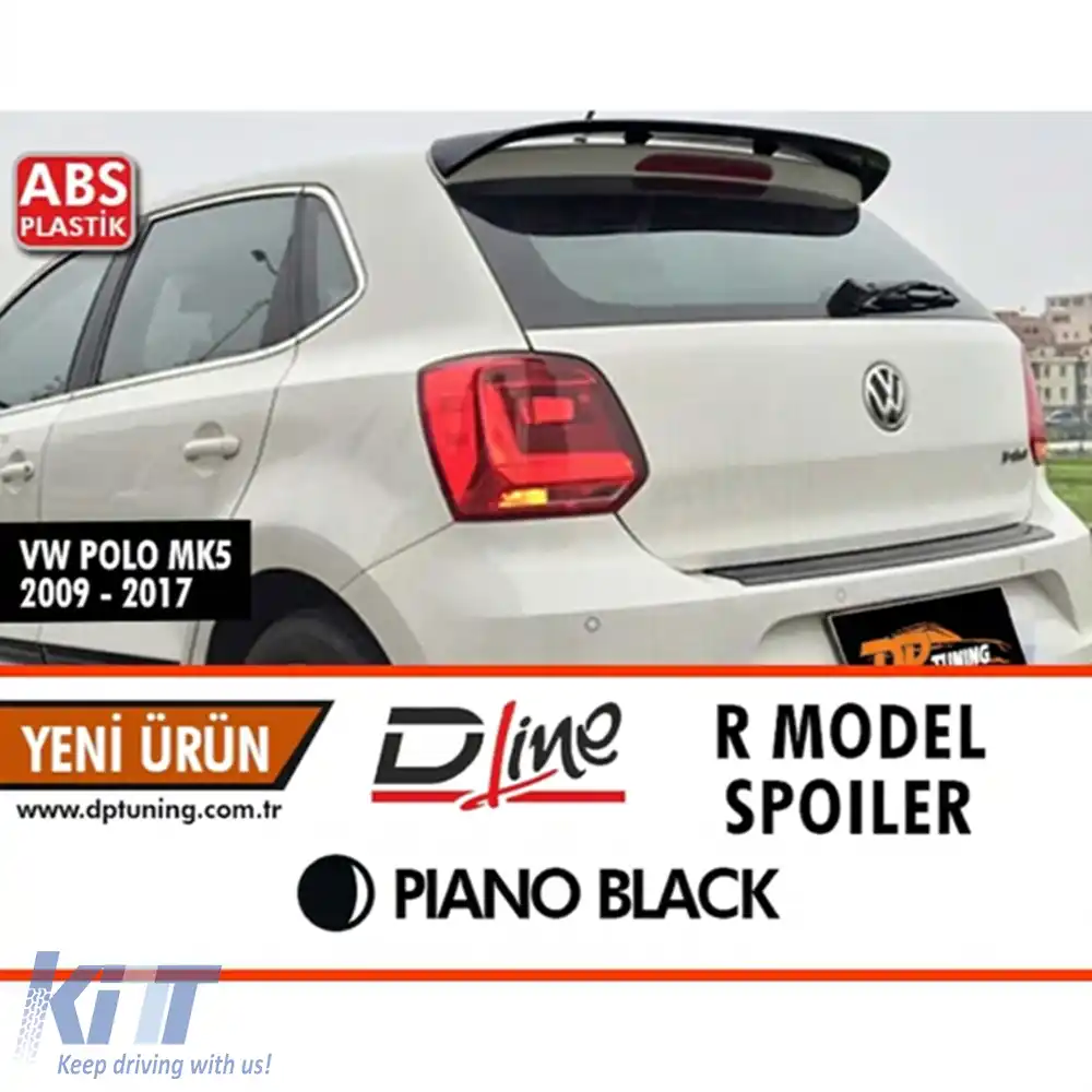 image-33-Spoiler spate stil R pentru Polo Mk5, negru pian, ABS / 2011-2018