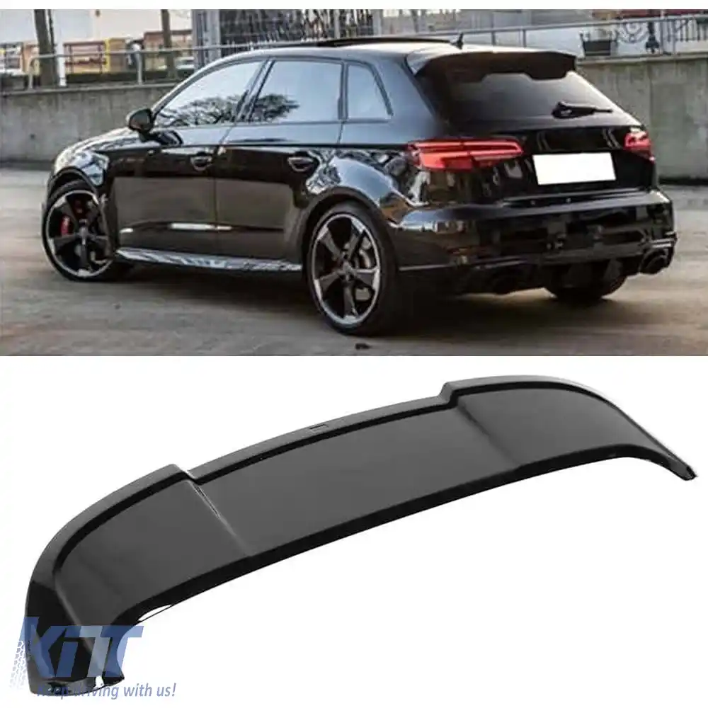 image-51-Spoiler spate stil RS3 pentru A3 8V hatchback, negru lucios, ABS / 2012-2020