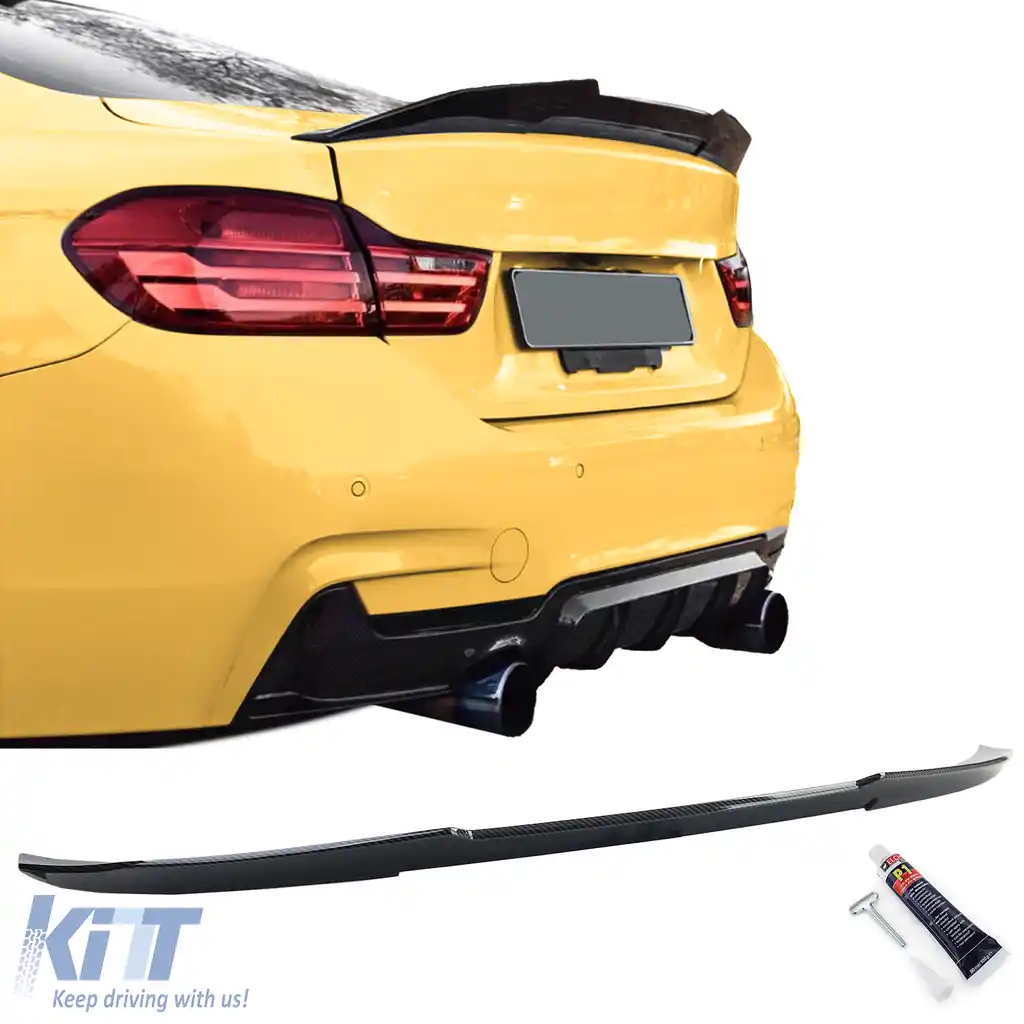 Spoiler spate tip ducktail cu aspect de carbon, potrivit pentru BMW Seria 4 F32 Coupe 2013-2021