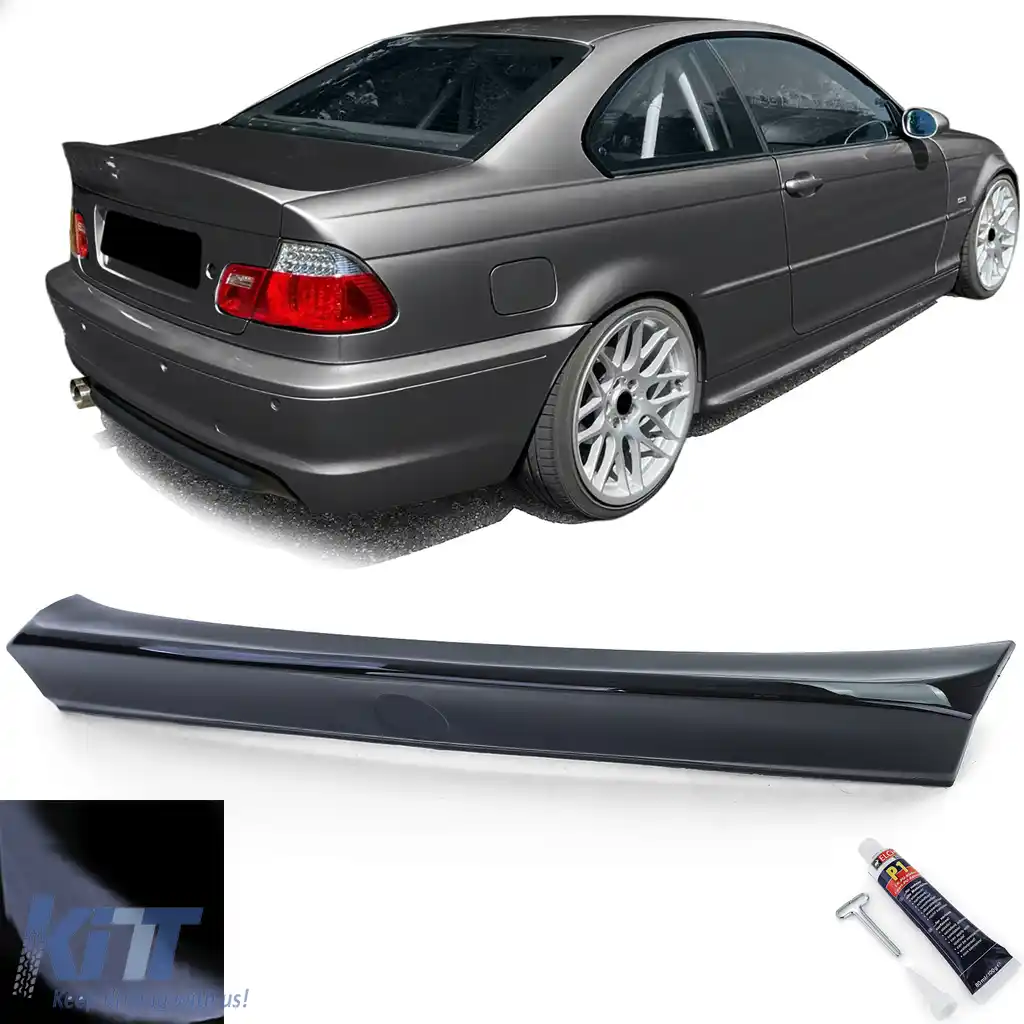 Spoiler spate tip ducktail negru lucios potrivit pentru BMW Seria 3 E46 Coupe 1999-2006